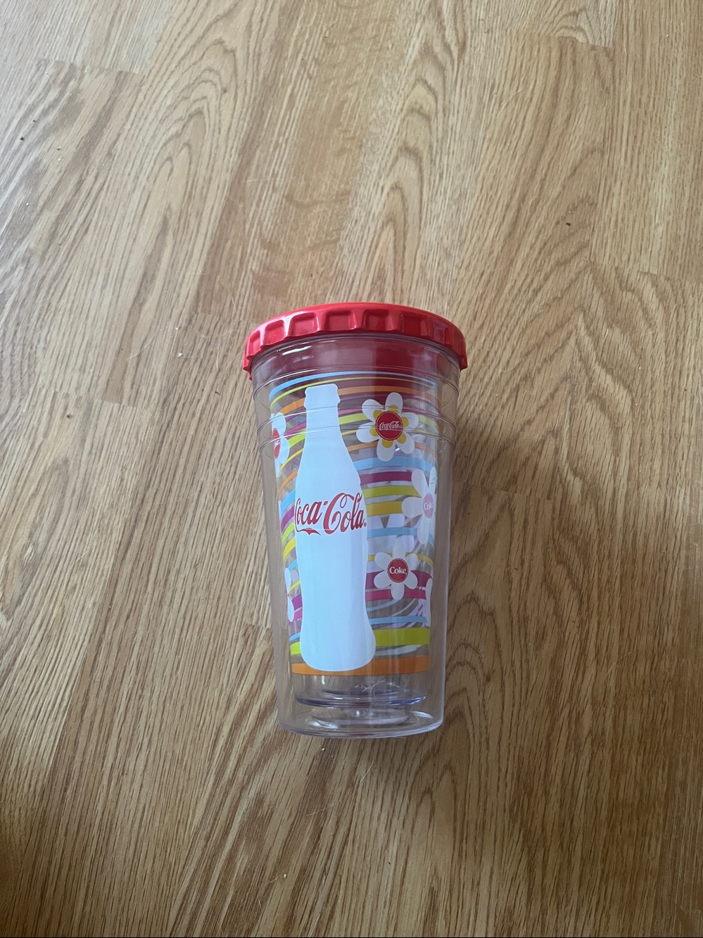 Coca-Cola Red Round Tin Lid with White Script Logo